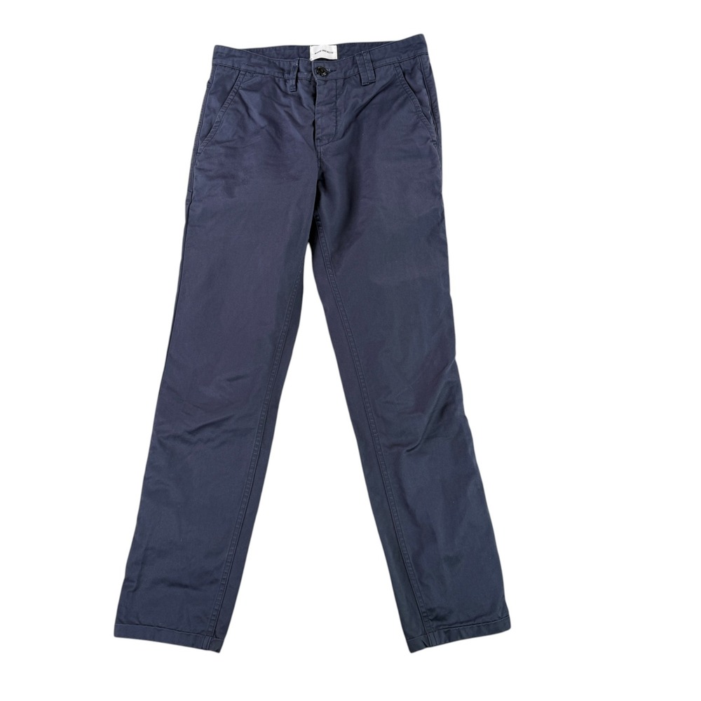 Norse Projects Aros Heavy Chino Pants Mens 28x30 Navy Blue N25-0056 Slim